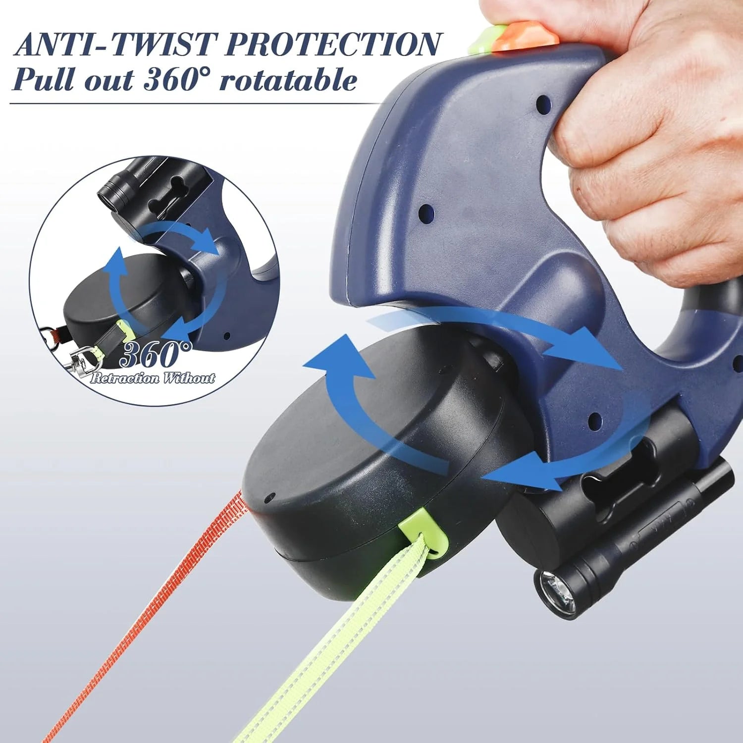 Dual Retractable Dog Leash — Walk 2 Dogs With 1 Hand, Zero Tangles