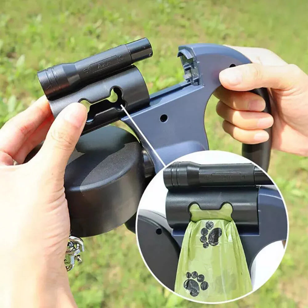 Dual Retractable Dog Leash — Walk 2 Dogs With 1 Hand, Zero Tangles