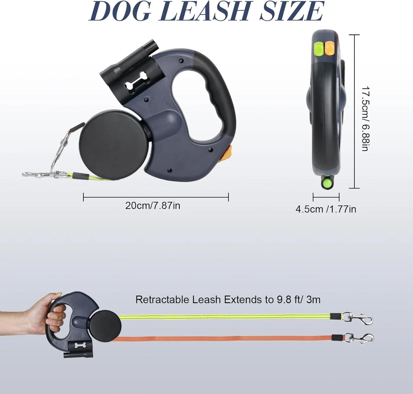 Dual Retractable Dog Leash — Walk 2 Dogs With 1 Hand, Zero Tangles