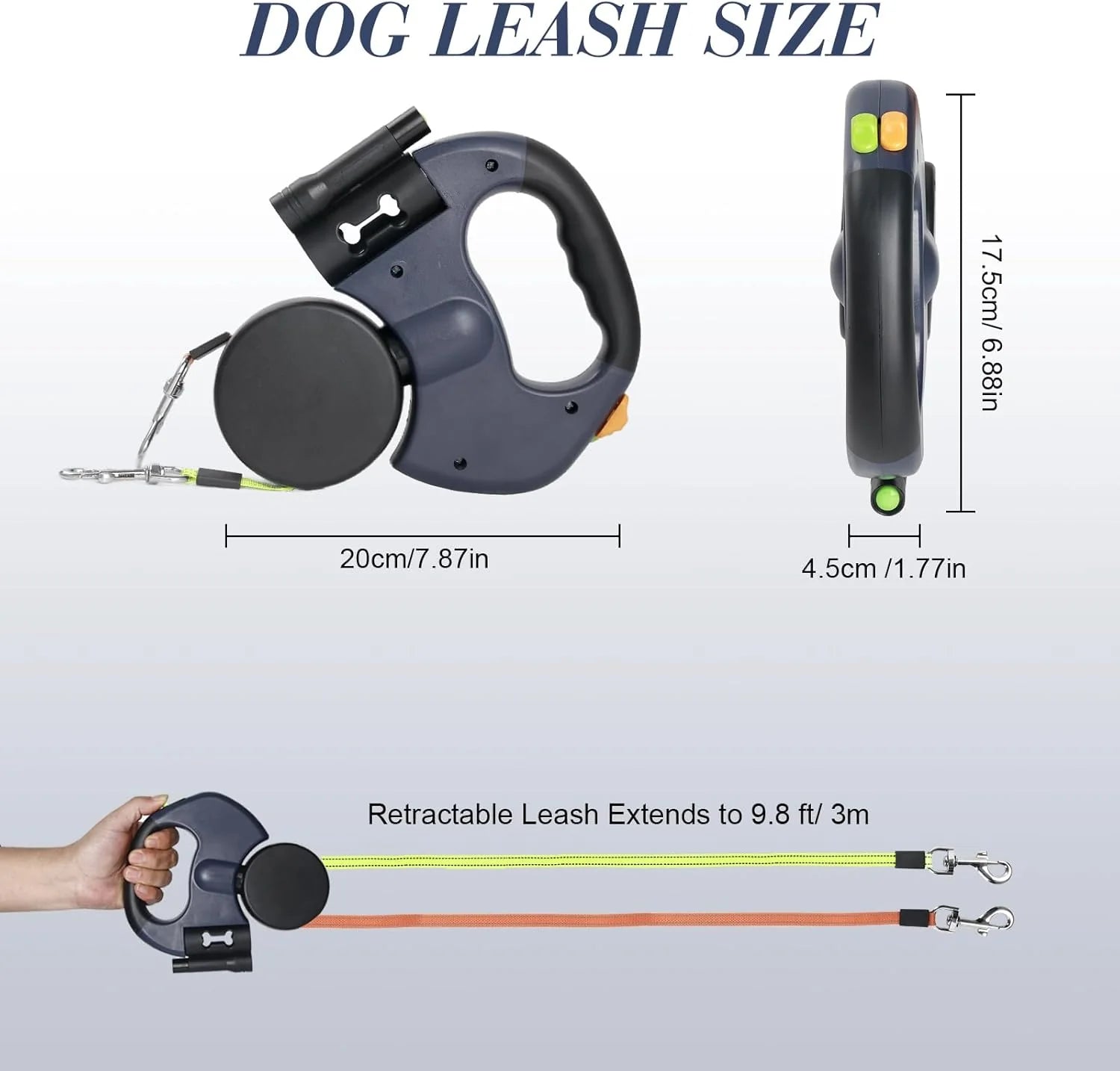 Dual Retractable Dog Leash — Walk 2 Dogs With 1 Hand, Zero Tangles