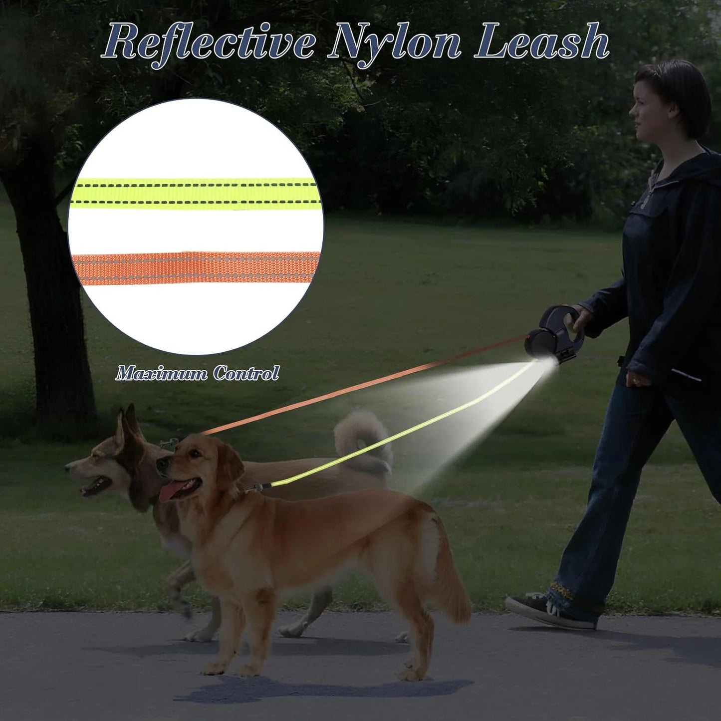 Dual Retractable Dog Leash — Walk 2 Dogs With 1 Hand, Zero Tangles